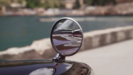 classic car side mirror reflection