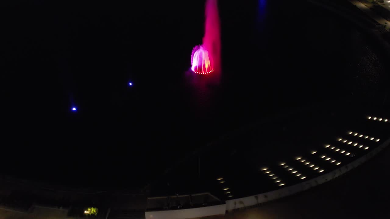 Music and lights fountain show with the Pointe waterfront dining and entertainment