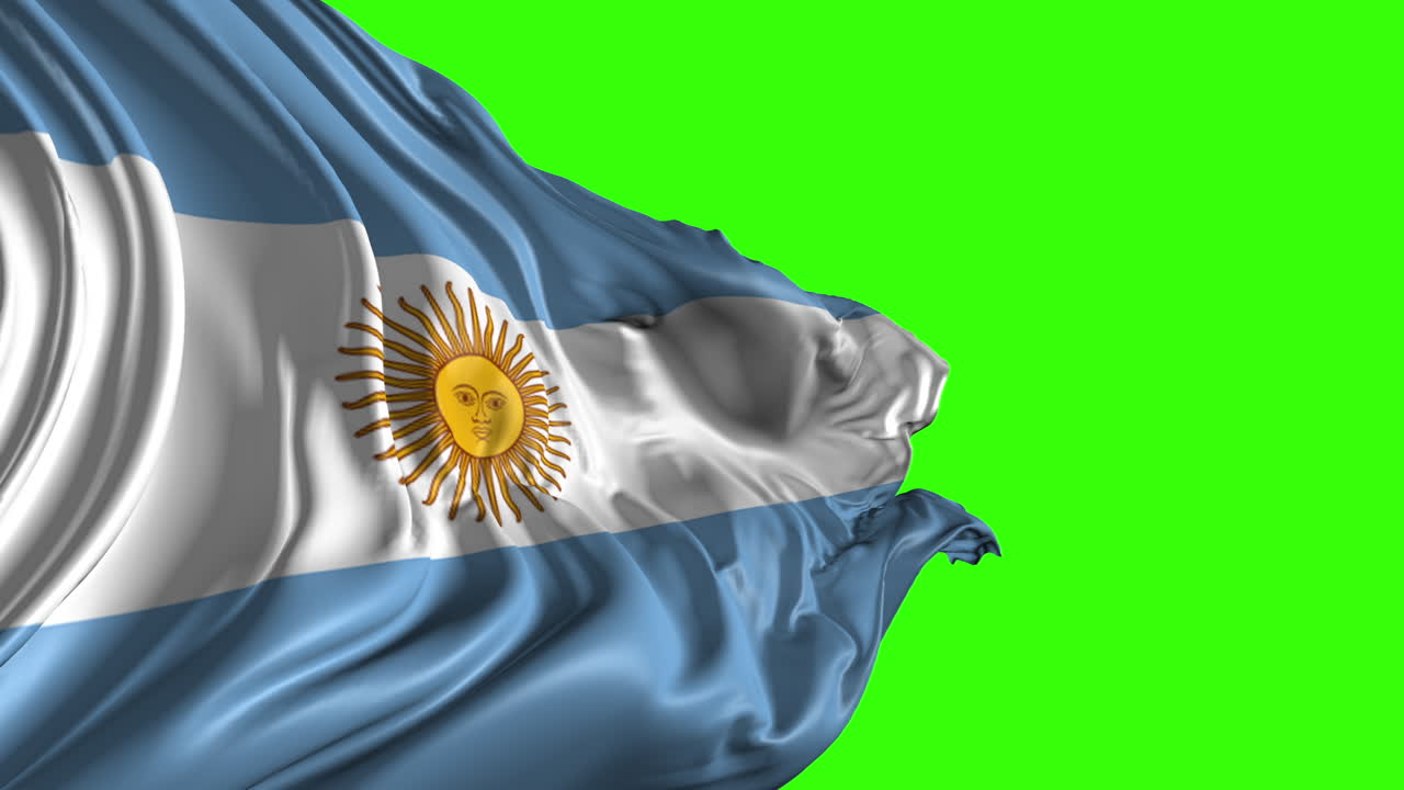 Flag of Argentina on Green Screen