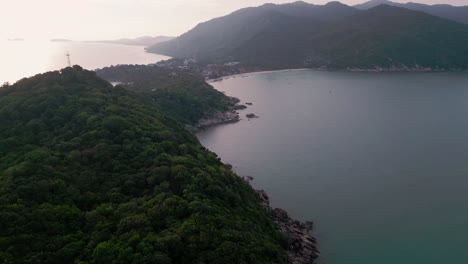 drone above haad rin beach in koh phangan island gulf of thailand famous destination full moon party