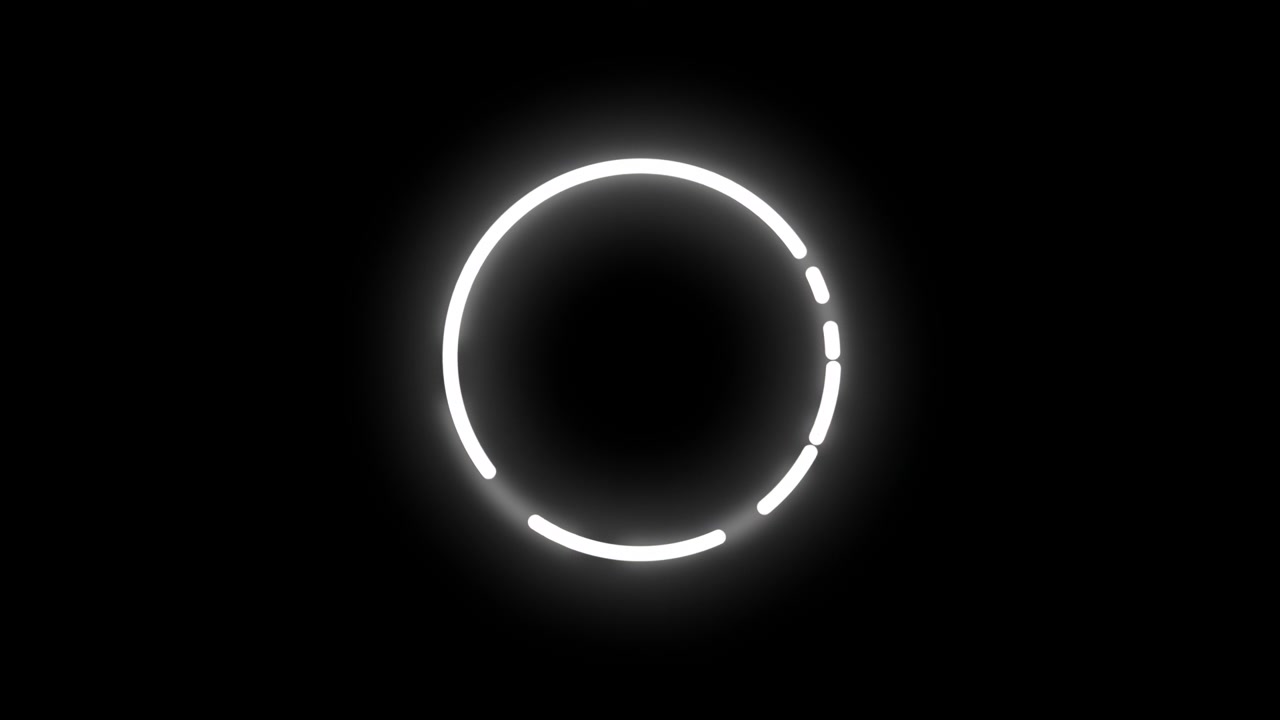 A seamless progressive loading animation featuring white and black circles on a digital interface, creating a neutral and modern aesthetic with clean background and copy space for various B.
