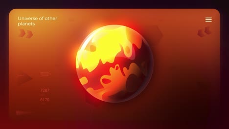 un planeta rojo en el universo