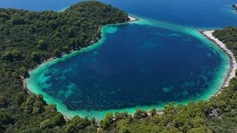 aerial view of mljet, croatia's serene blue lake and lush forest