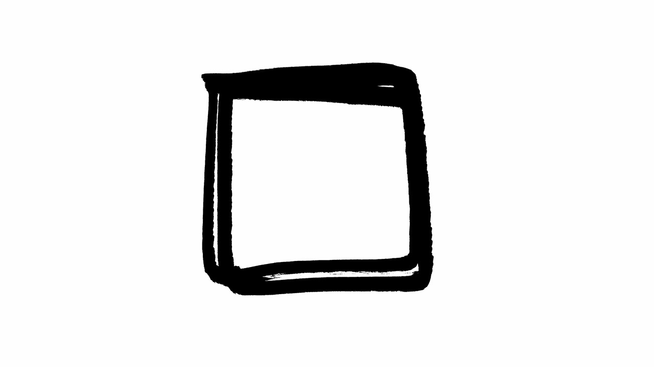 Animated Hand-Drawn Square Shape Rotating Loop