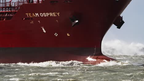 large cargo ship in a stormy sea