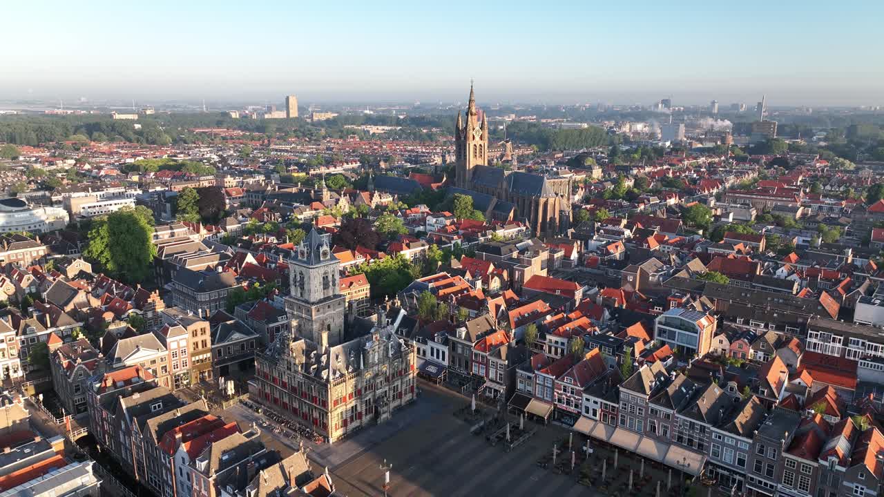 Vista aerea di Delft, Paesi Bassi