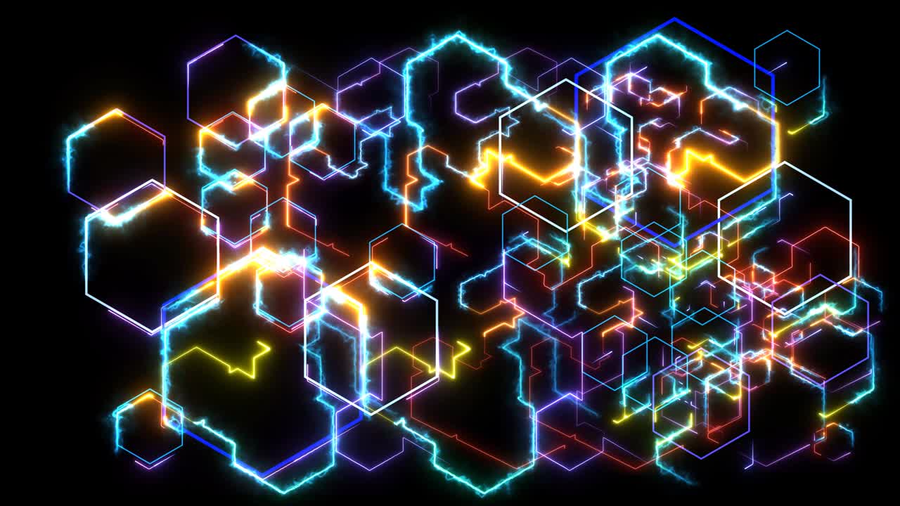 futurista digital big data poderoso procesamiento energía colorida moviéndose por línea de vía