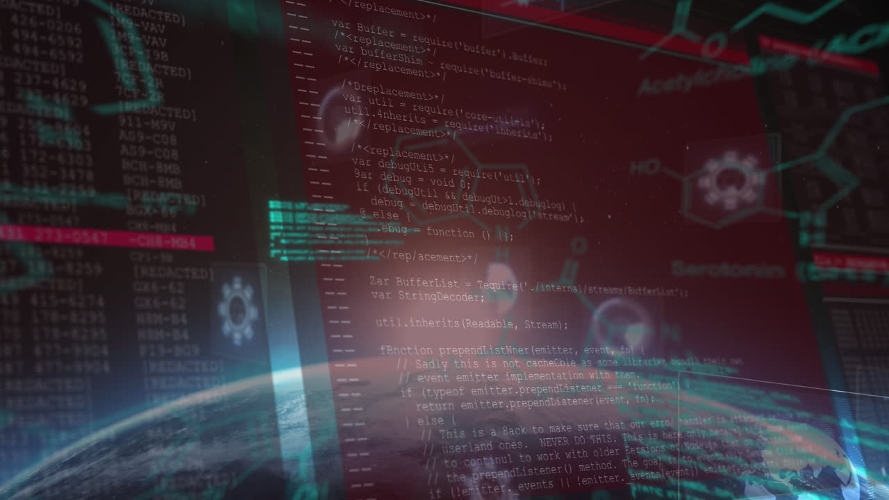 animación del procesamiento de datos en todo el mundo