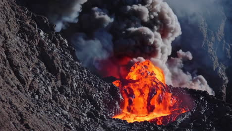 Lava Flow from Volcano Eruption