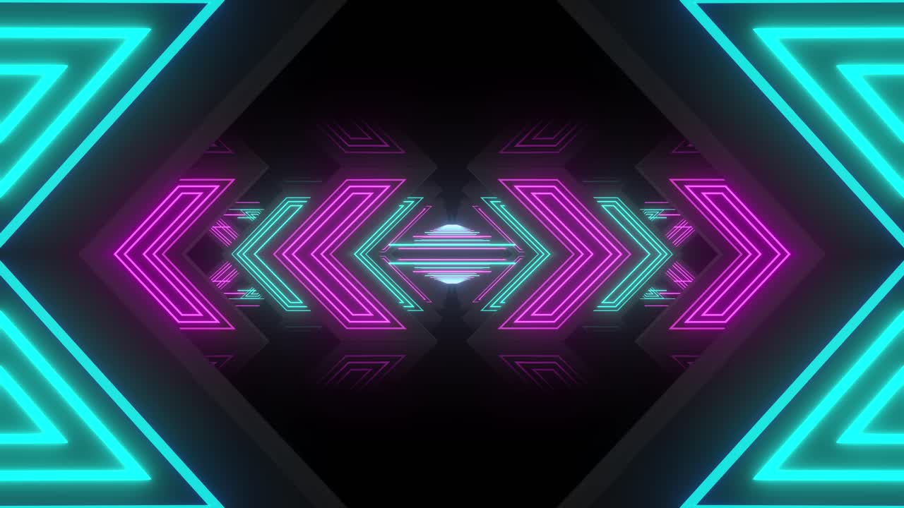túnel geométrico de neón