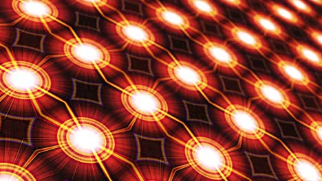 4K 3d Render seamless loop motion transition with digital matrix grid circuit board pattern.  Abstract LED circuit light screen pattern moving with depth of field for technology, futuristic, science.