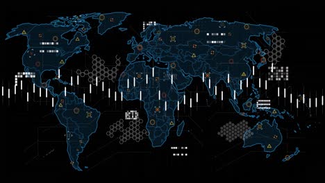 Animación-Del-Procesamiento-De-Datos-Sobre-El-Mapa-Mundial