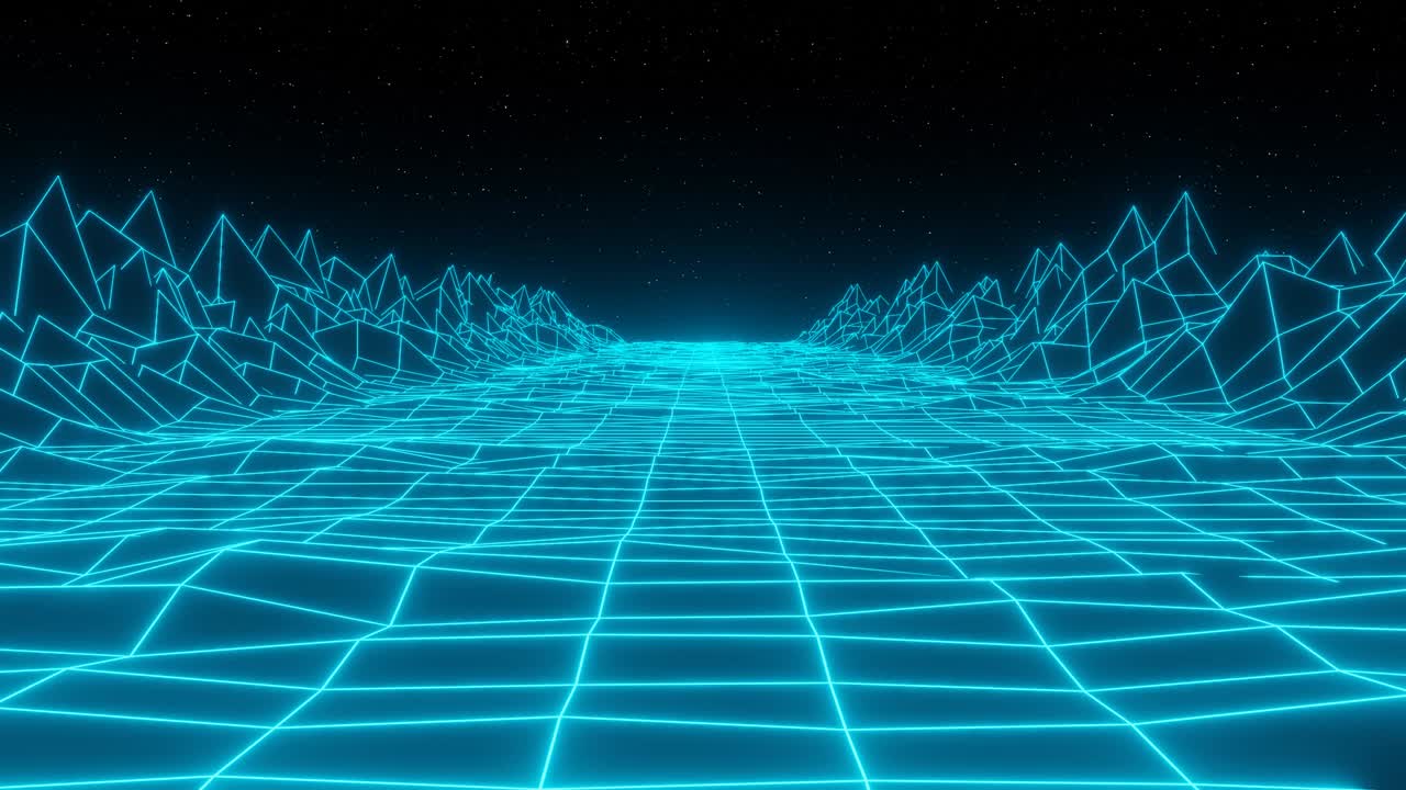 synthwave retro peaks Retro Background 3d render