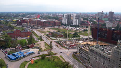 desarrollo en curso en el centro de la ciudad de gdansk en polonia