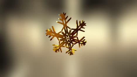 Animation-of-christmas-gold-snowflake-on-grey-background