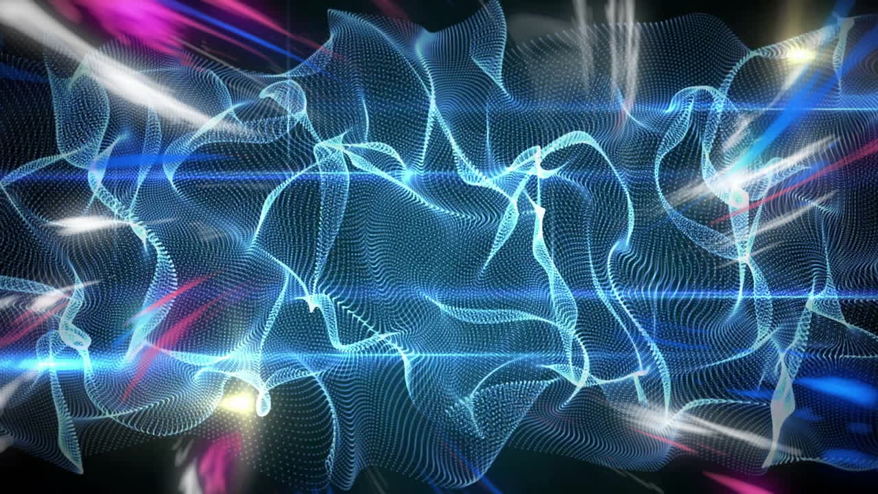 animación de formas coloridas que se mueven sobre un fondo negro