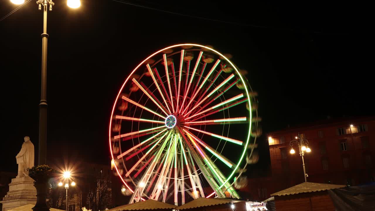 Ferris Wheel at Night in a European City