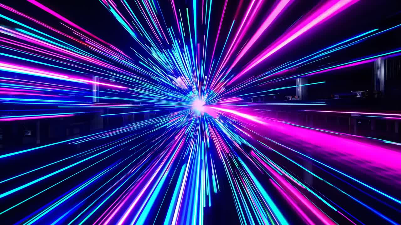 rutas de luz de neón abstractas