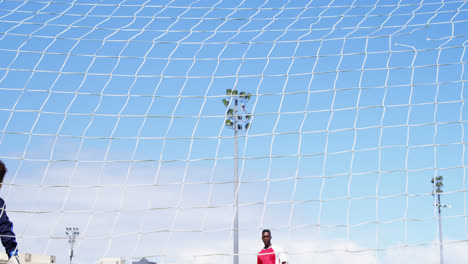 Goalkeeper-misses-a-save-in-the-field