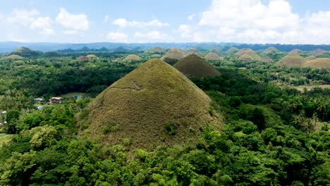 parallax aerial shot of chocolate hills