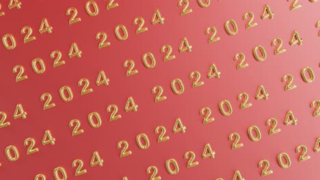 Golden-2024:-A-Lustrous-Repetition-on-red-background