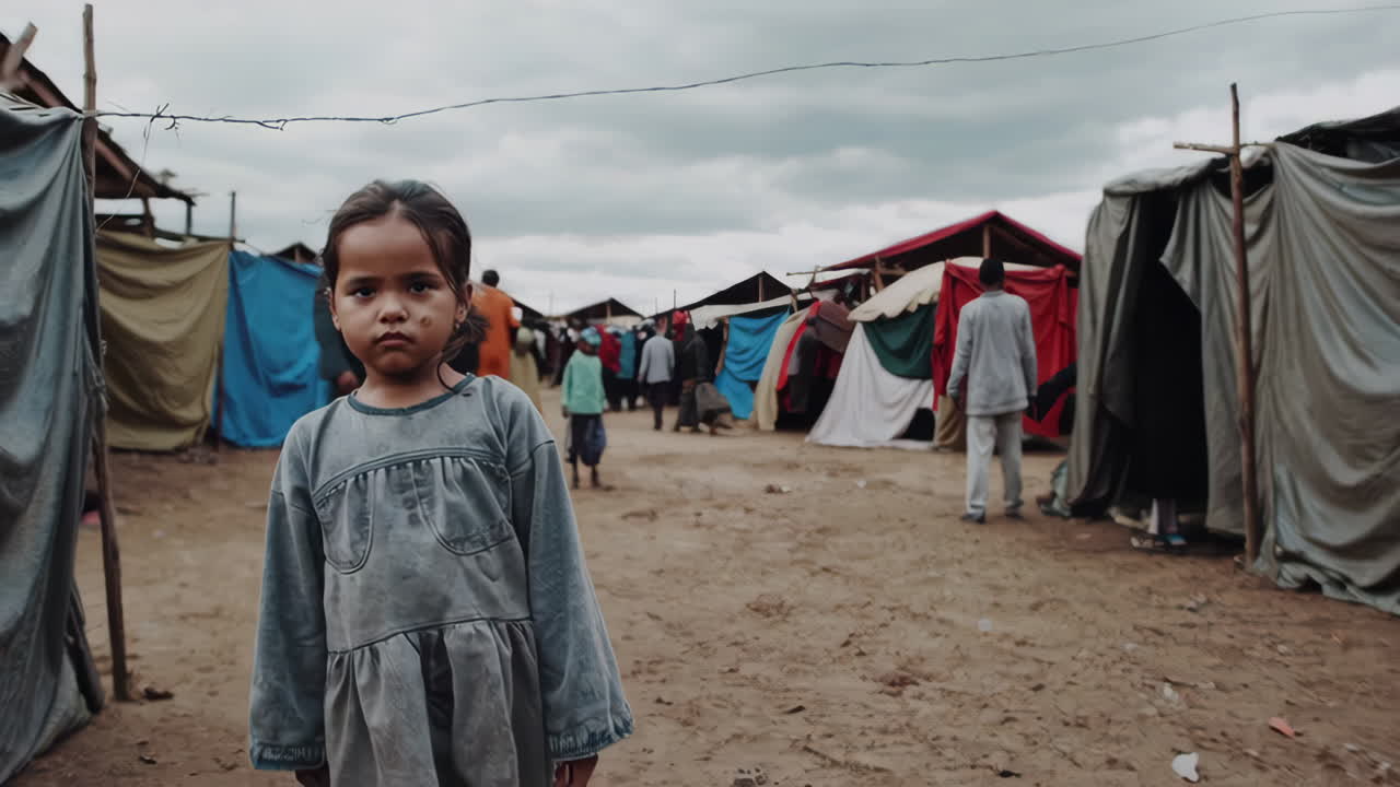 Portrait of a Young Girl in a Displaced Camp