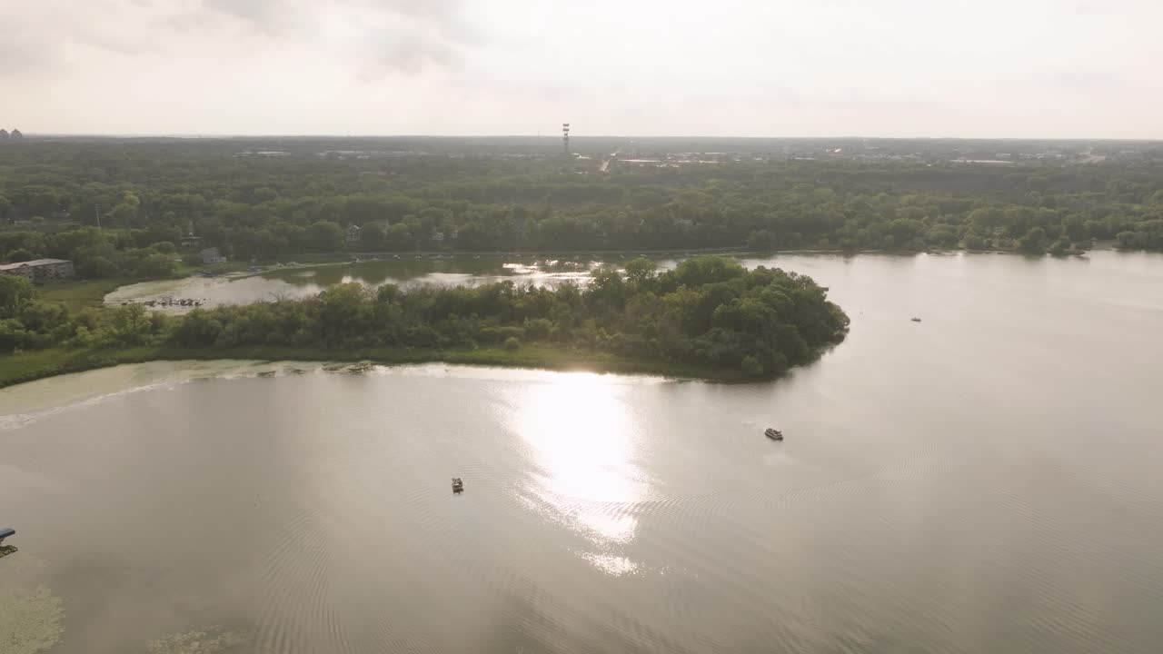 Serene Sunrise Over Medicine Lake In Hennepin County, Minnesota Near Minneapolis, USA