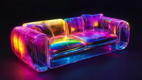 abstract colorful glass sofa