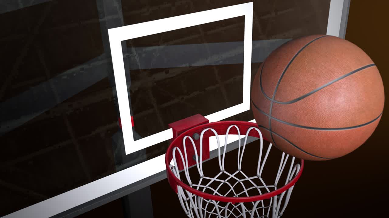 un hermoso lanzamiento profesional en una pelota de baloncesto