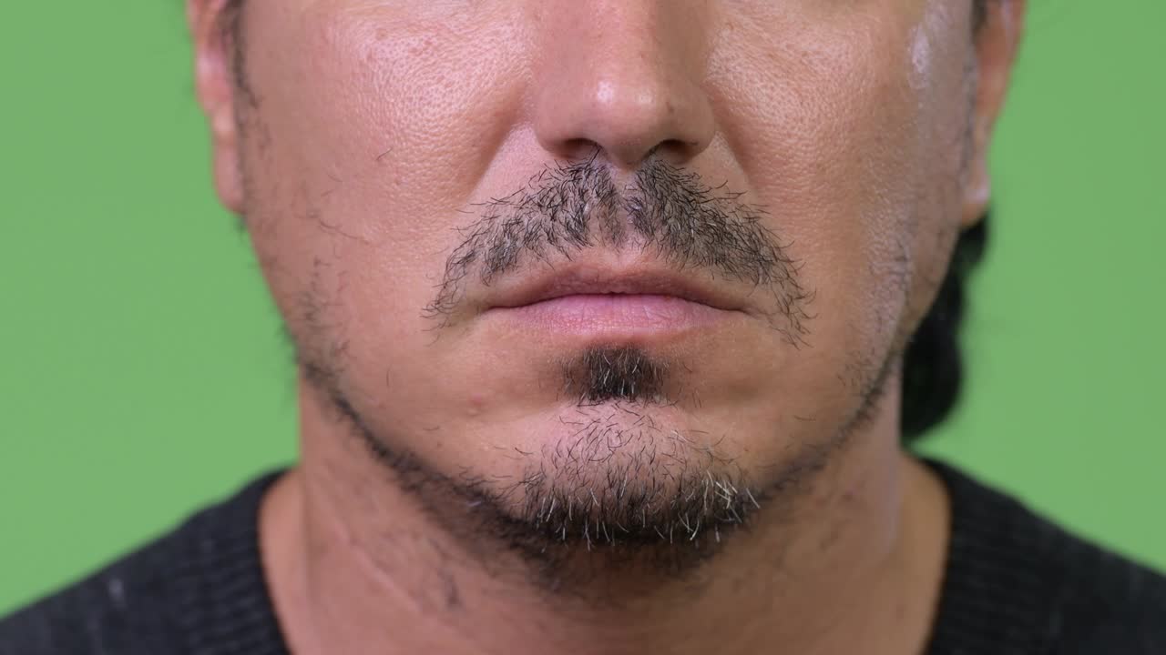 Close up shot of angry man talking