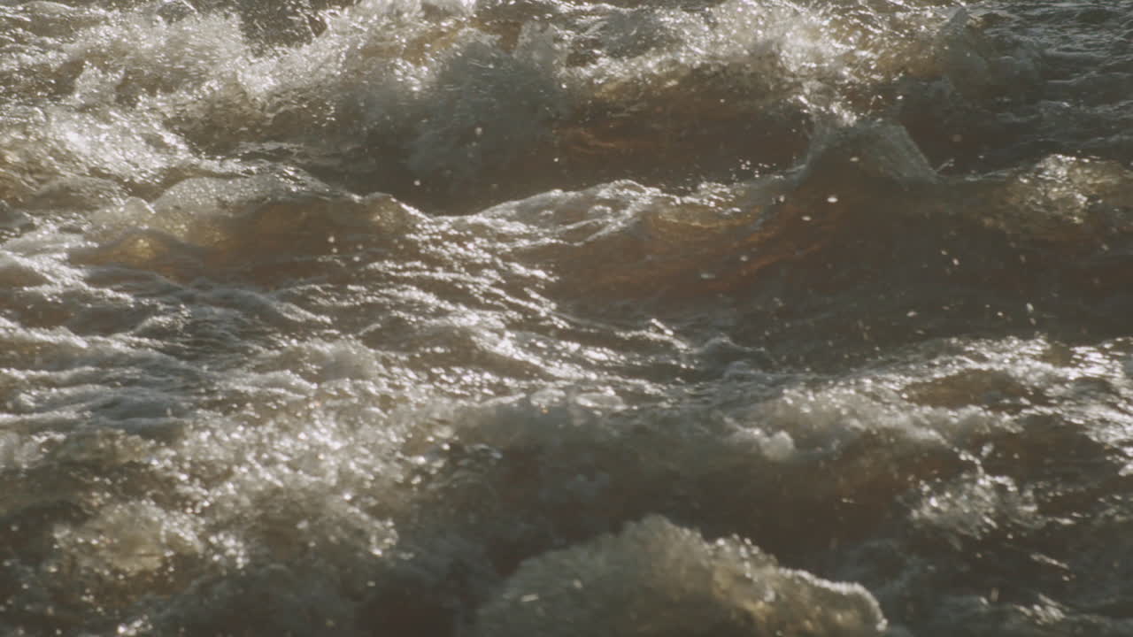 North York Moors, River Esk in full flow flood, Late Summer, Autumn time, Slow motion - Clip 4