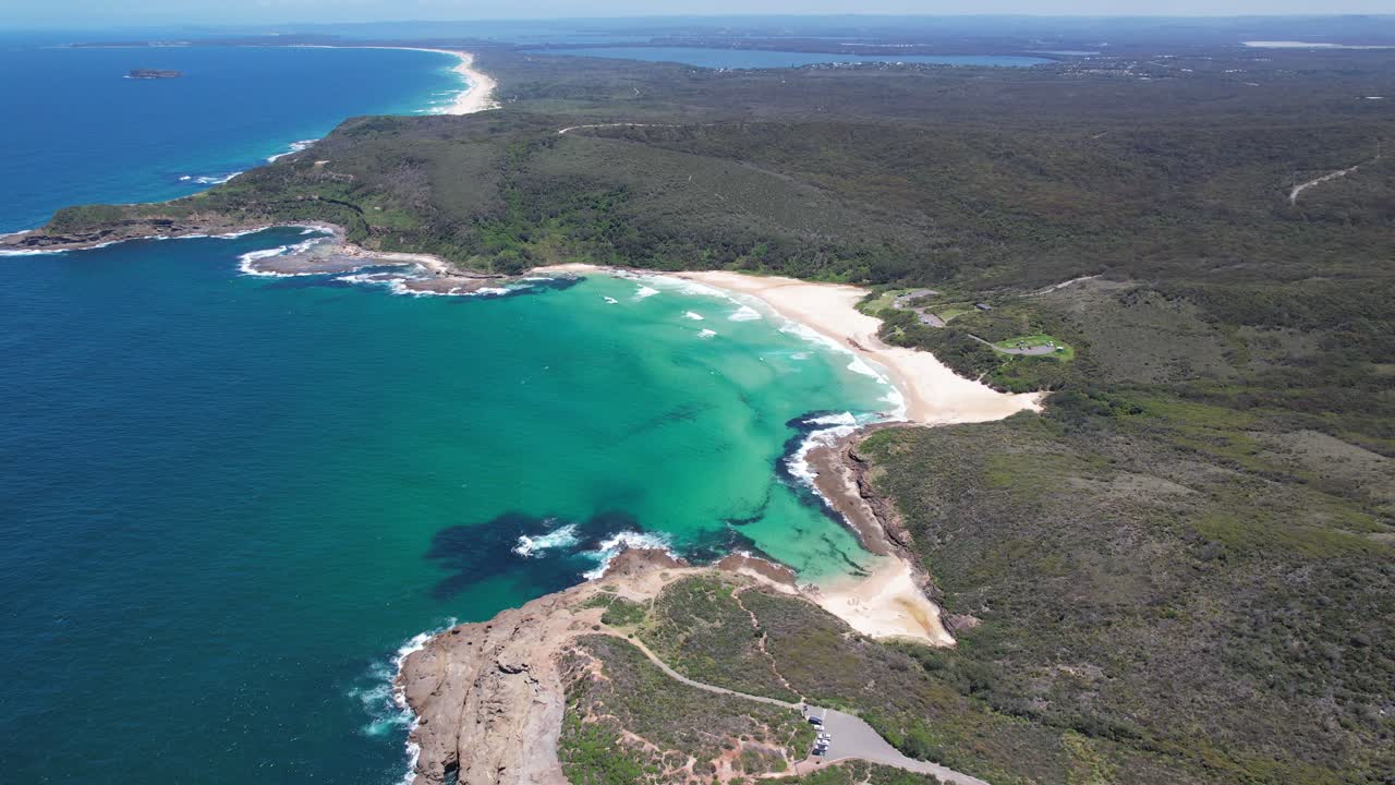 Scenic View Of Bongon Beach And Frazer Beach In New South Wales, Australia - Drone Shot
