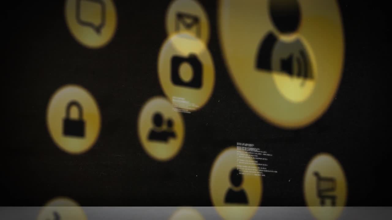 검은 바탕에 떠다니는 여러 얼굴 이모티콘을 통해 증가하는 숫자의 디지털 애니메이션