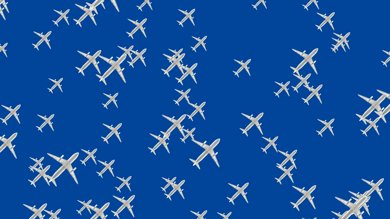 aviones contra el cielo azul.