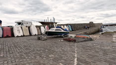 boats and dock area in fife, scotland