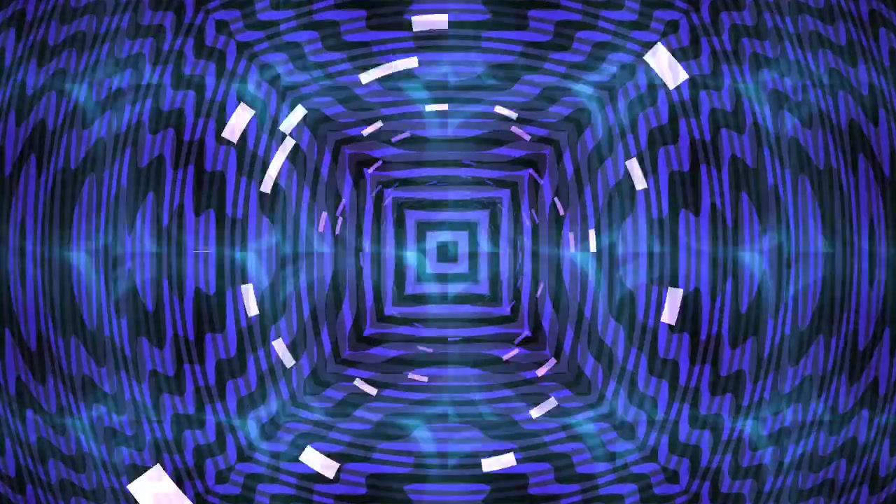 Tunnel Blu Astratto con Motivi Geometrici Pulsanti