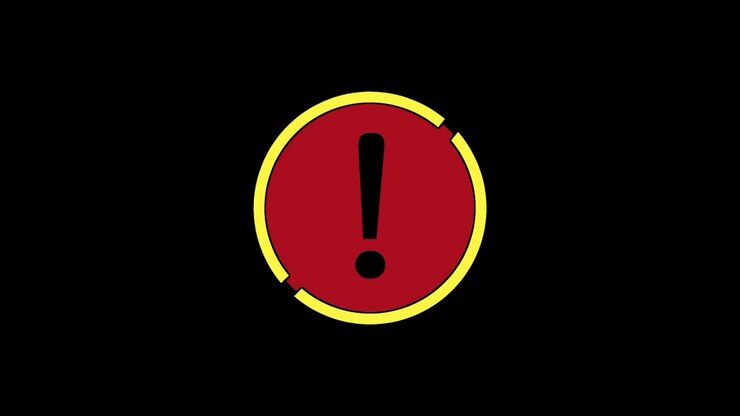 dangerous sign video on black background