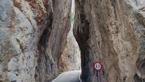 road goes through a mountain