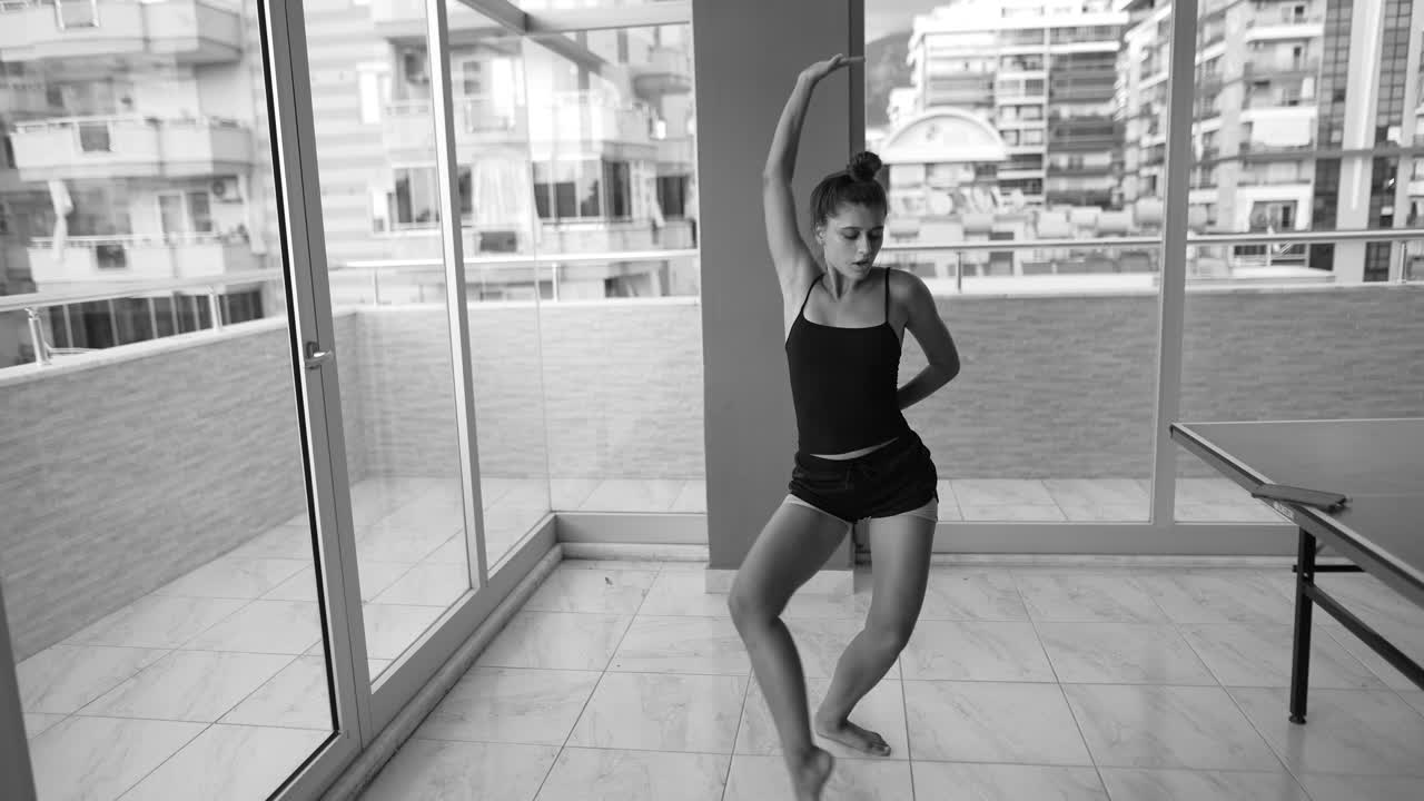 Graceful Dancer in Modern Apartment