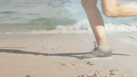 running on the beach