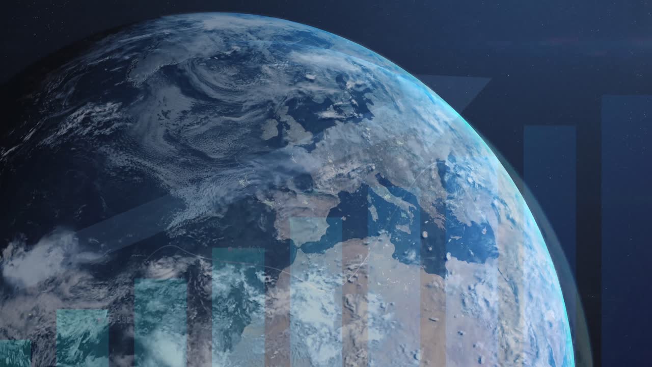 animación del procesamiento de datos en todo el mundo