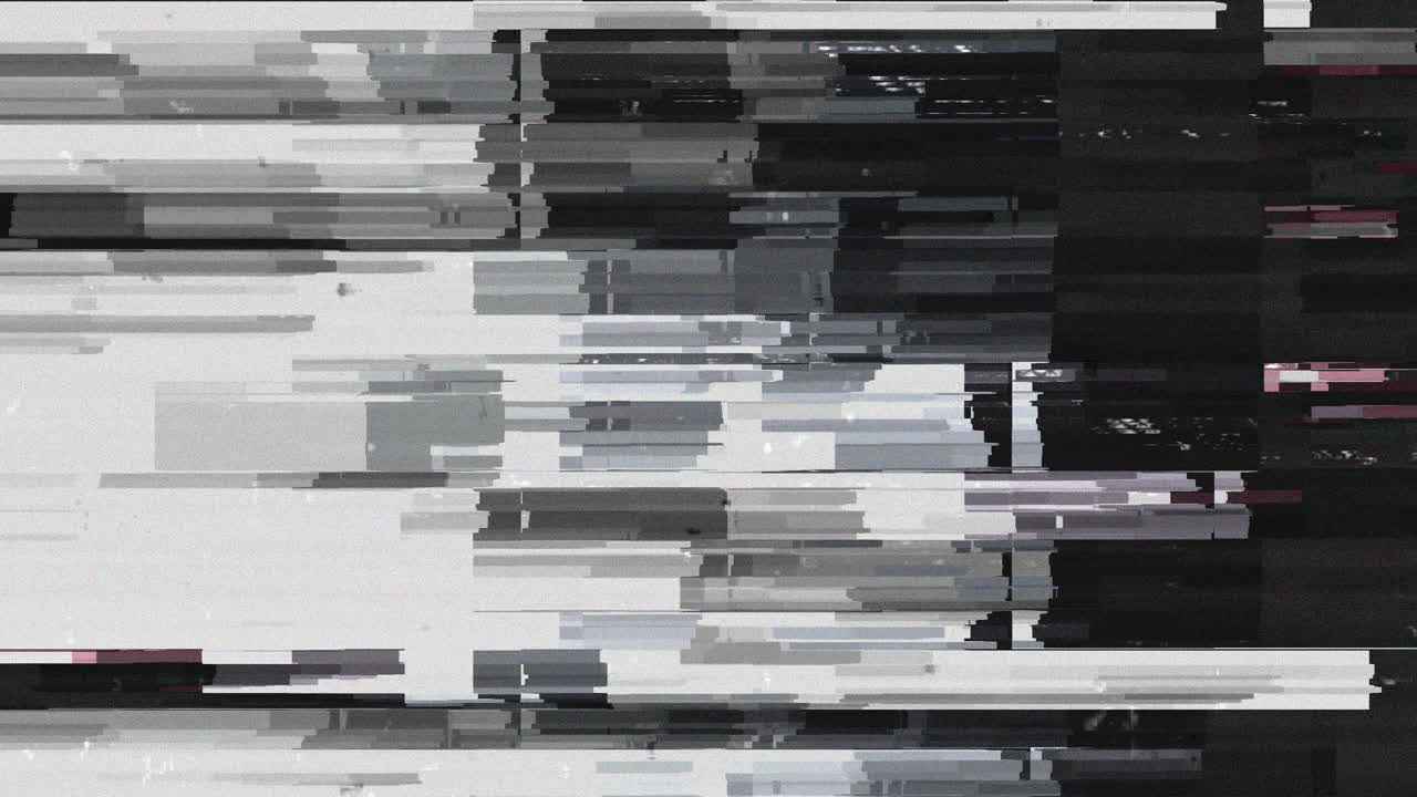 Monochrome Digital Glitch and Static Noise Background