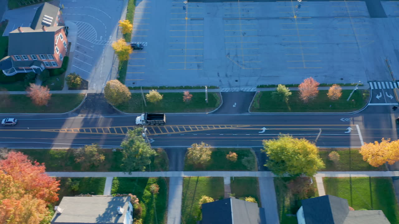 Flying along St. Albans, Vermont during Fall.