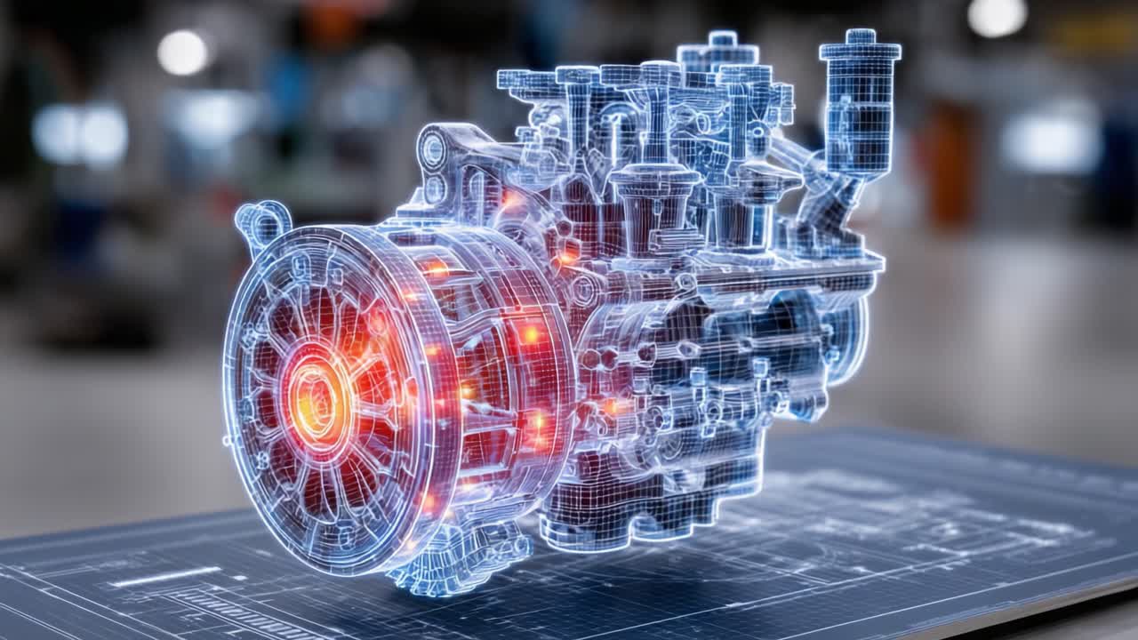 Detailed Visualization of an Advanced Engine Design Showcasing its Complex Structure and Innovative Technology in Digital Format