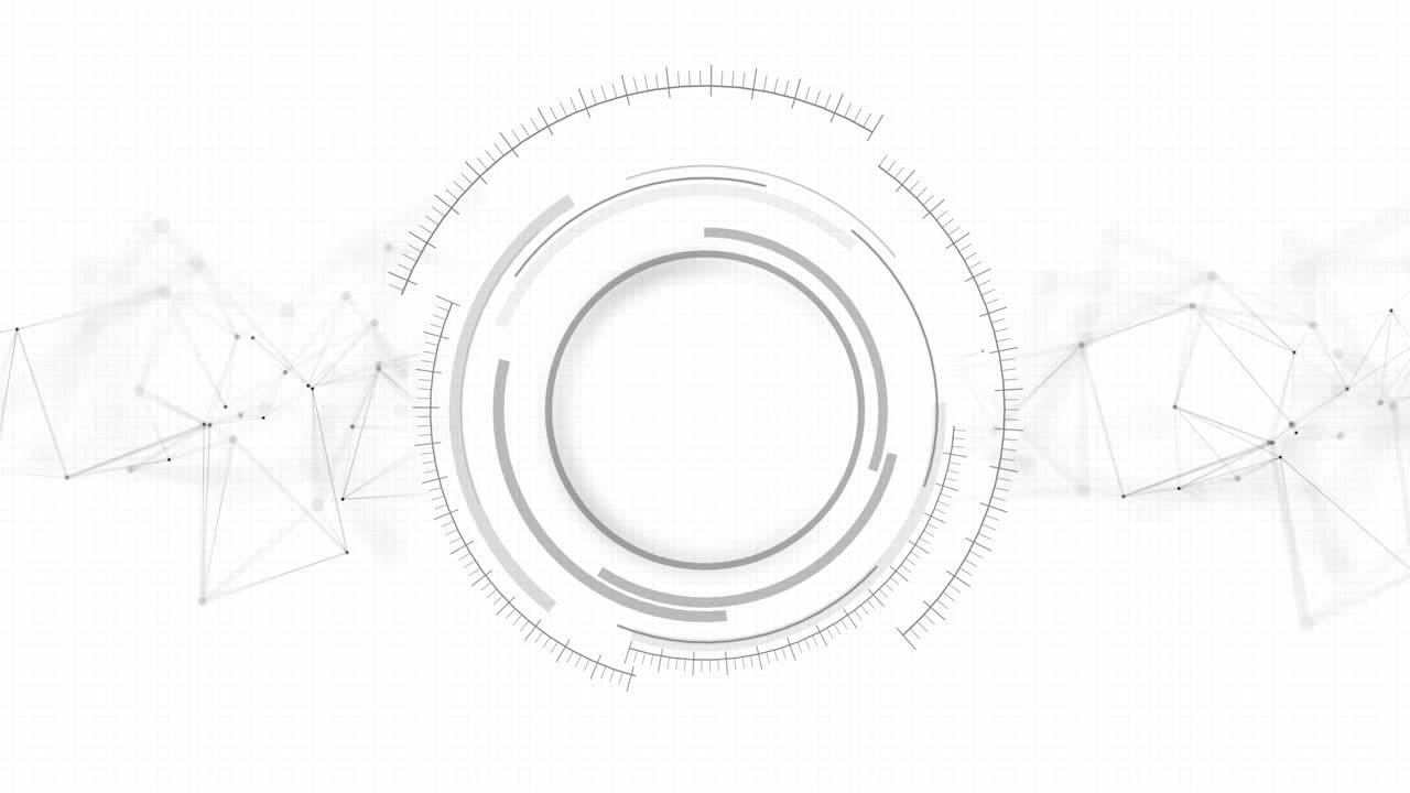 4k loop white clean round scifi element for futuristic core visualizer ...
