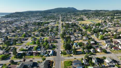 vista aérea de la cuadrícula de anacortes de casas llenas de árboles