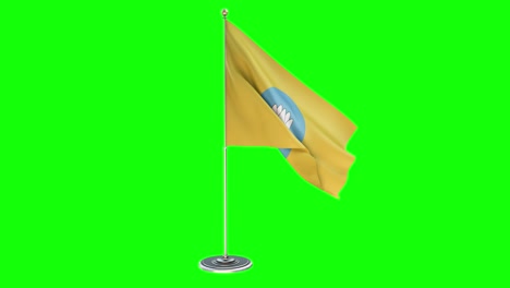 kalmykia 3d illustration of the waving flag on a pole with chroma key