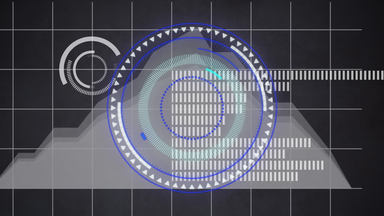 검은 바탕에 스 ⁇  스캐닝과 금융 데이터 처리의 애니메이션