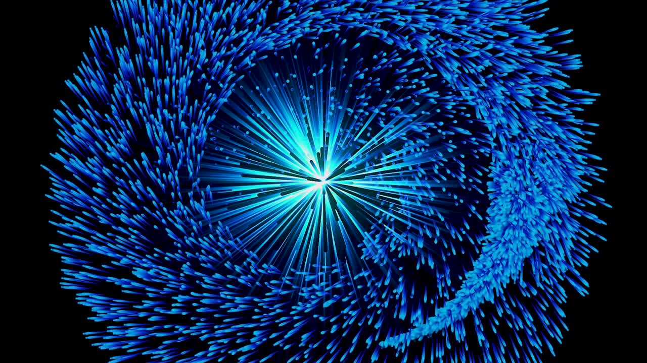 Abstract Blue Spiral Explosion