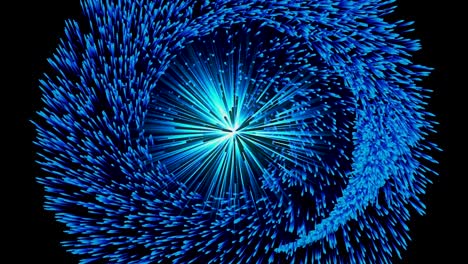 abstract blue spiral explosion